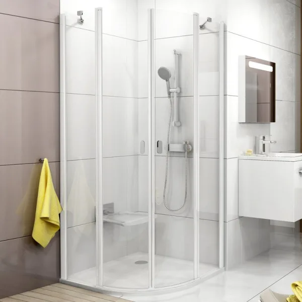 Душевой уголок Ravak Chrome CSKK4-90 Transparent, профиль белый Sancos — Оригинал