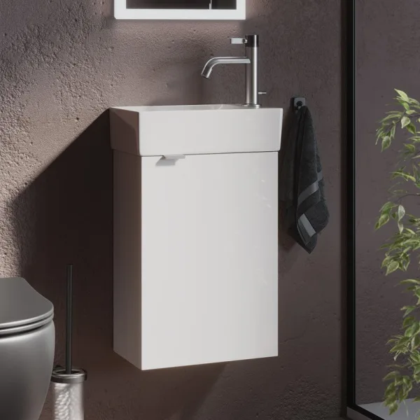 Тумба с раковиной Sancos Mini 35 R подвесная, белый глянец Sancos — Оригинал