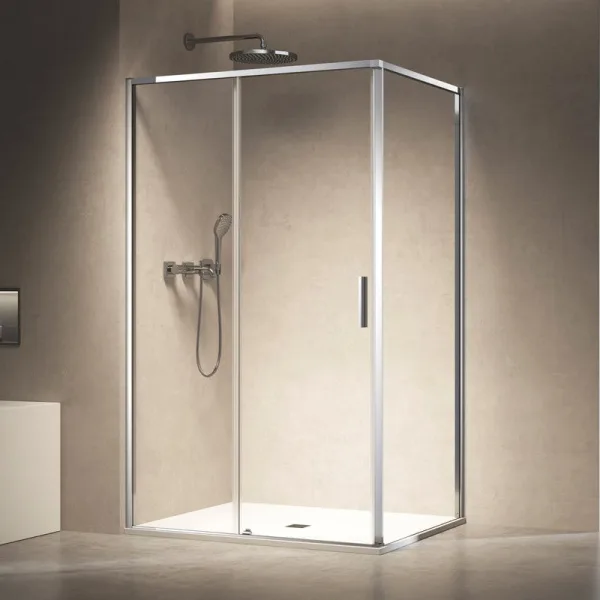 Душевой уголок Vincea Slim VSR-6SL8014CL 140х80 см, профиль глянцевый хром, стекло прозрачное Sancos — Оригинал