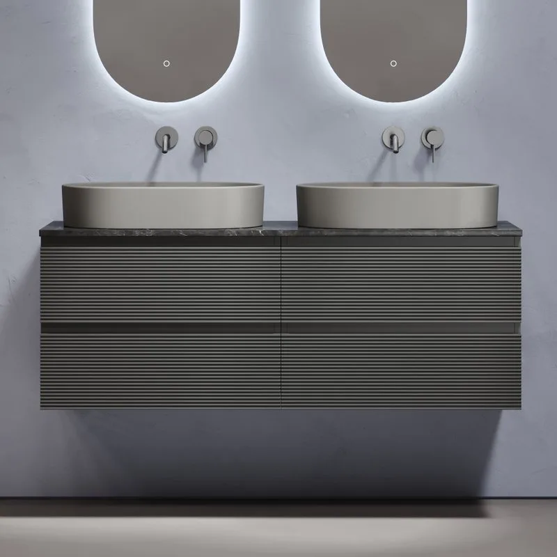 Тумба с раковиной Sancos Folk 140 grey soft, столешница черный мрамор TT140A1, раковина CN6048MH Sancos — официальный сайт