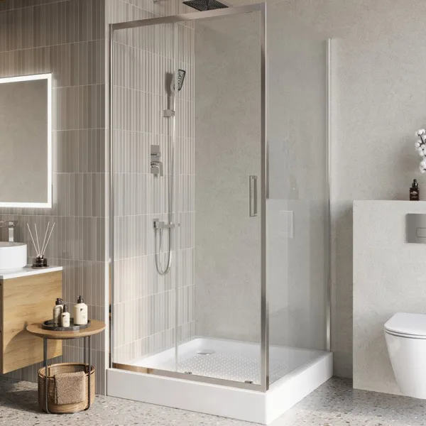 Душевой уголок BelBagno Luce A-1-100/100-C-Cr профиль хром, стекло прозрачное Sancos — Оригинал