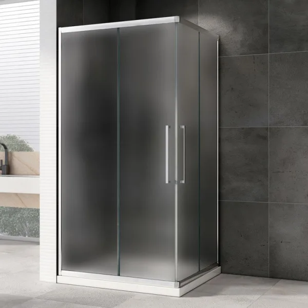 Душевой уголок Abber Schwarzer Diamant AG02129MH 120x90, профиль хром матовый, стекло матовое Sancos — Оригинал