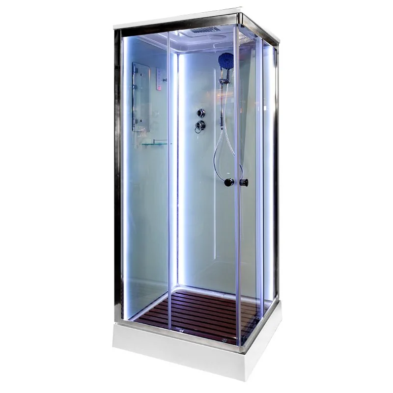 Душевая кабина DTO K401S 100х100, LED, профиль хром, стекло прозрачное Sancos — официальный сайт