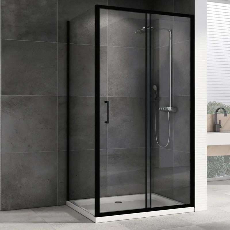 Душевой уголок Abber Schwarzer Diamant AG30140B5-S70B5 140х70, профиль черный, стекло прозрачное Sancos — официальный сайт