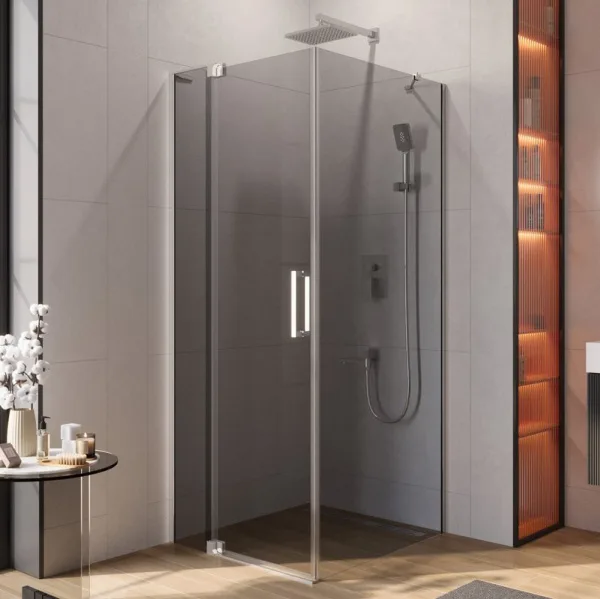 Душевой уголок Cezares Slider AH 1 90-70/80 Grigio Cr профиль хром, стекло серое Sancos — Оригинал