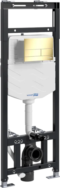 Система инсталляции для унитазов Wasserkraft Alme 15TLT.010.ME.PG04, с кнопкой смыва золото Sancos — Оригинал