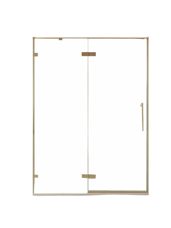Душевая дверь в нишу Veconi Premium Alassio G 120x200, профиль брашированное золото, стекло прозрачн Sancos — официальный сайт