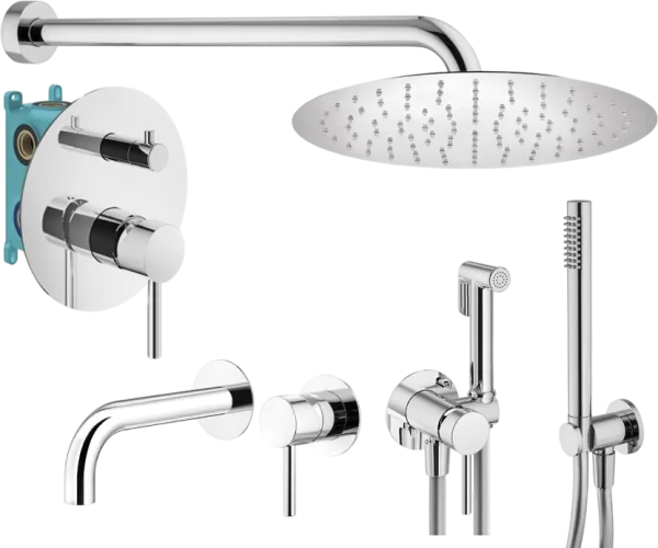 Комплект для ванной Plumberia Selection Ixo KITZXO18CR210 С ВНУТРЕННЕЙ ЧАСТЬЮ, хром Sancos — Оригинал