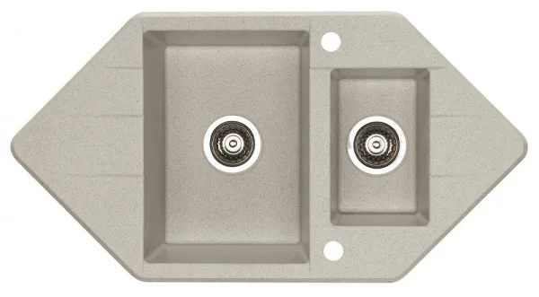 Мойка ALVEUS ALGRANIT CUBO 80 A14 DALMATA 952x500 1+1/2 в комп.с сифоном 1077136, Sancos — Оригинал