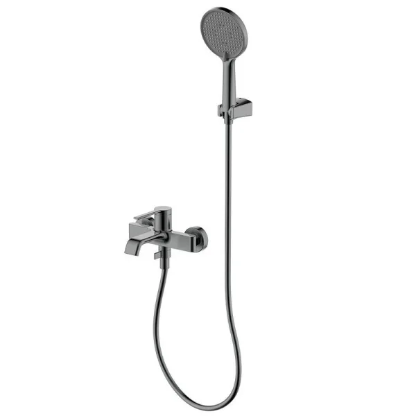 Смеситель для ванны с душевым гарнитуром, метал Gun metal, AQUAme Asti AQM6412GM Sancos — Оригинал