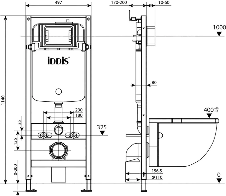 Система инсталляции для унитазов IDDIS Optima Home OPH0000i32K, с кнопкой смыва, белая Sancos — официальный сайт