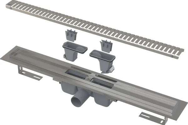 Душевой трап (лоток) AlcaPlast APZ1 SMART-LINE-550 с опорами и решеткой Sancos — Оригинал