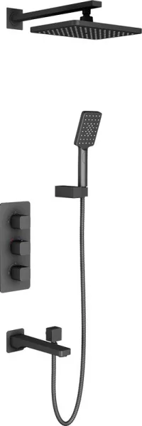 Душевой комплект Timo Petruma SX-5049/03SM, с термостатом, черный Sancos — Оригинал