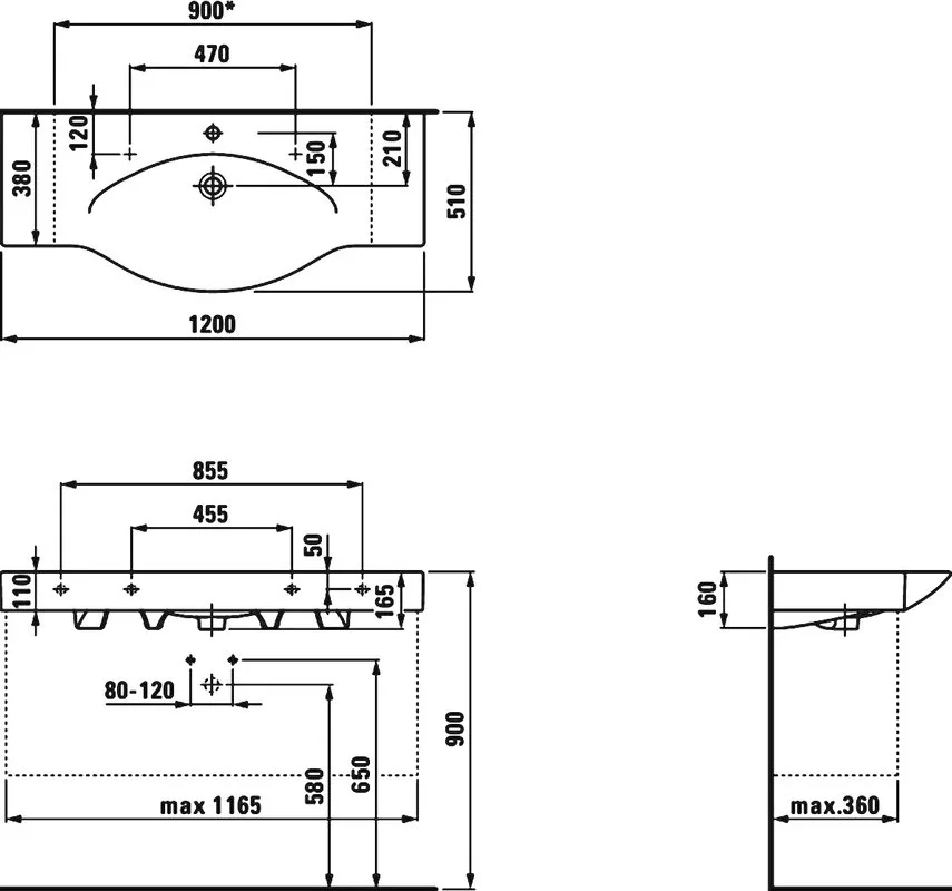 Мебельная раковина Laufen Palace 8.1170.4.000.104.1 Sancos — официальный сайт