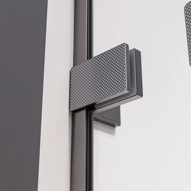 Душевая дверь в нишу Veconi Premium Alassio GR 120x200, профиль брашированный графит, стекло прозрач Sancos — официальный сайт