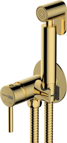 Гигиенический душ Wasserkraft Sauer A70738 со смесителем, С ВНУТРЕННЕЙ ЧАСТЬЮ, глянцевое золото PVD Sancos — Оригинал