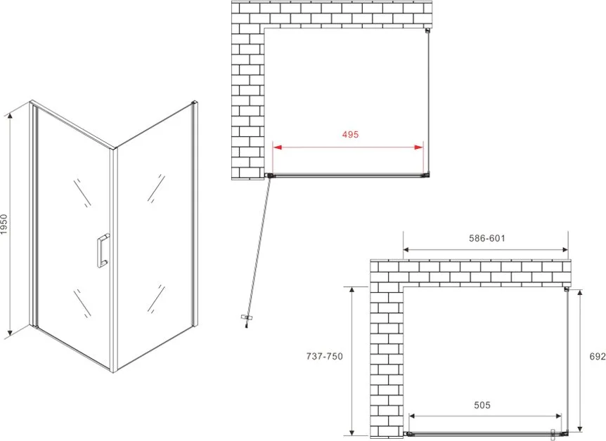 Душевой уголок Abber Sonnenstrand AG04060M-S75M 75x60, профиль хром, стекло матовое Sancos — официальный сайт