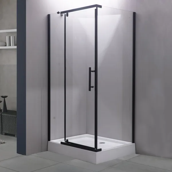 Душевой уголок Esbano ESR-7190B 100х80 см, профиль черный, стекло прозрачное Sancos — Оригинал
