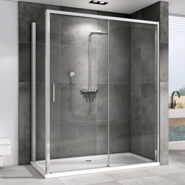 Душевой уголок Abber Komfort AG93140-S102 140x100, профиль хром, стекло прозрачное Sancos — Оригинал