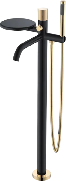 Напольный смеситель для ванны с душем Boheme Stick 129-BG.2, black diamond gold Sancos — Оригинал