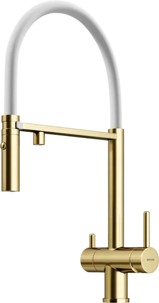 Смеситель для кухни Sancos Imola SC4010BG с гибким изливом, брашированное золото Sancos — Оригинал