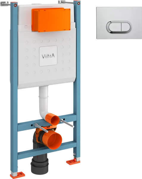Система инсталляции для унитазов VitrA V-Fix Core 732-5800-01, с кнопкой смыва 740-0580 хром Sancos — Оригинал