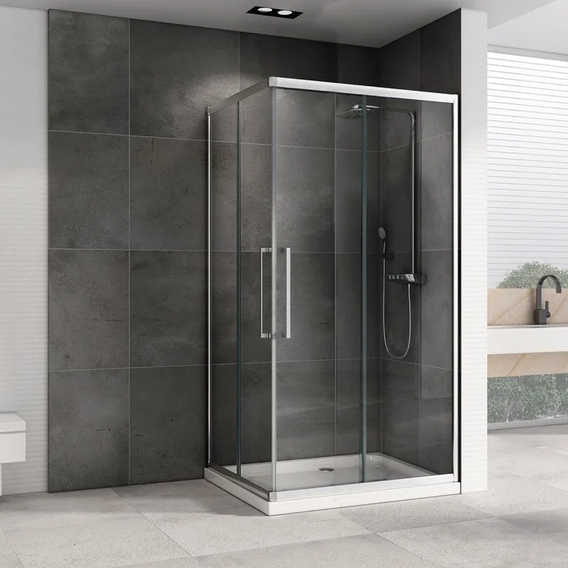 Душевой уголок Abber Schwarzer Diamant AG02129H 120x90, профиль хром, стекло прозрачное Sancos — официальный сайт