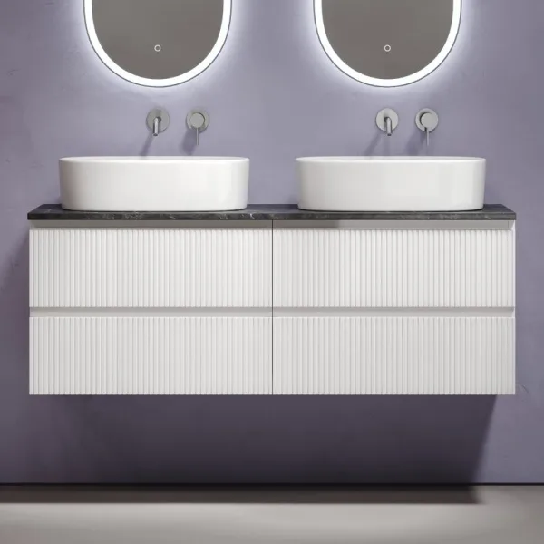 Тумба с раковиной Sancos Snob T 140 bianco, столешница черный мрамор TT140A1, раковина CN6075 Sancos — Оригинал