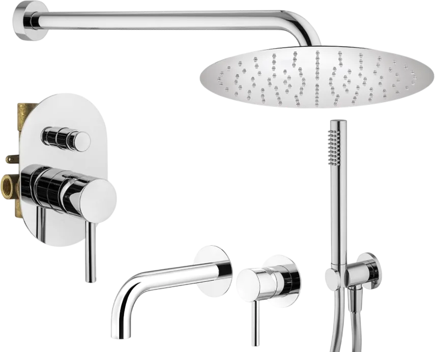 Комплект для ванной Plumberia Selection Ixo KITXO15CR210 С ВНУТРЕННЕЙ ЧАСТЬЮ, хром Sancos — официальный сайт