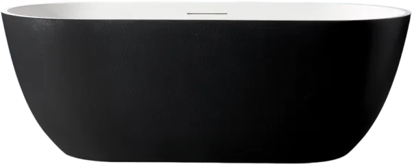 Ванна из искусственного камня Abber Frankfurt AM9941BW 170x75 см, отдельностоящая, матовая черно-бел Sancos — Оригинал