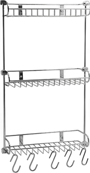 Полка Wasserkraft K-1433 3-ярусная, с крючками Sancos — Оригинал