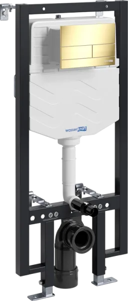 Система инсталляции для унитазов Wasserkraft Vils 56TLT.010.ME.PG04, с кнопкой смыва золото Sancos — Оригинал