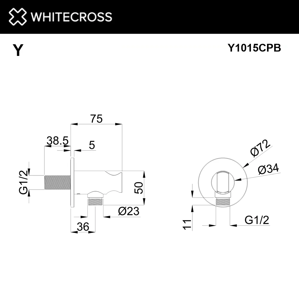 Шланговое подключение WHITECROSS Y Y1015CPB, брашированная медь Sancos — официальный сайт