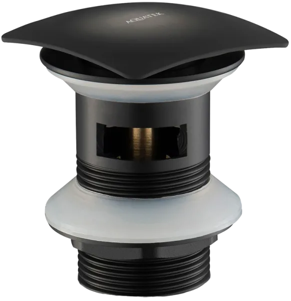 Донный клапан для раковины AQUATEK AQ6004MB с переливом, матовый черный Sancos — Оригинал