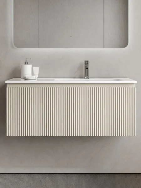 Тумба под раковину Sancos Snob R 1.0 100 подвесная Beige soft (капучино), SNR1.0100RCE Sancos — Оригинал