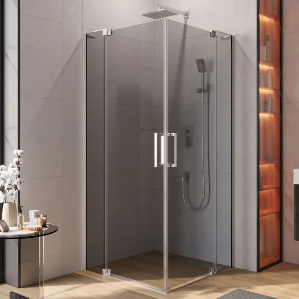 Душевой уголок Cezares Slider AH 2 90/100-100/110 Grigio Cr профиль хром, стекло серое Sancos — Оригинал