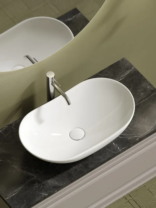 Тумба с раковиной Sancos Very 100 см, doha soft, столешница черный мрамор, раковина CN6015 Sancos — официальный сайт