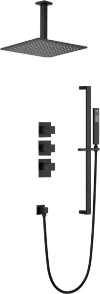 Душевой комплект Timo Selene SX-2229/03SM, С ВНУТРЕННЕЙ ЧАСТЬЮ, с термостатом, матовый черный Sancos — Оригинал