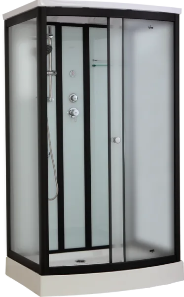 Душевая кабина Timo Standart T-6615BF Black Fabric с низким поддоном, профиль черный Sancos — Оригинал