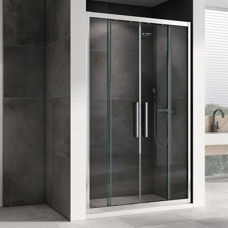 Душевая дверь в нишу Abber Schwarzer Diamant AG33180H 180 см, профиль хром, стекло прозрачное Sancos — официальный сайт