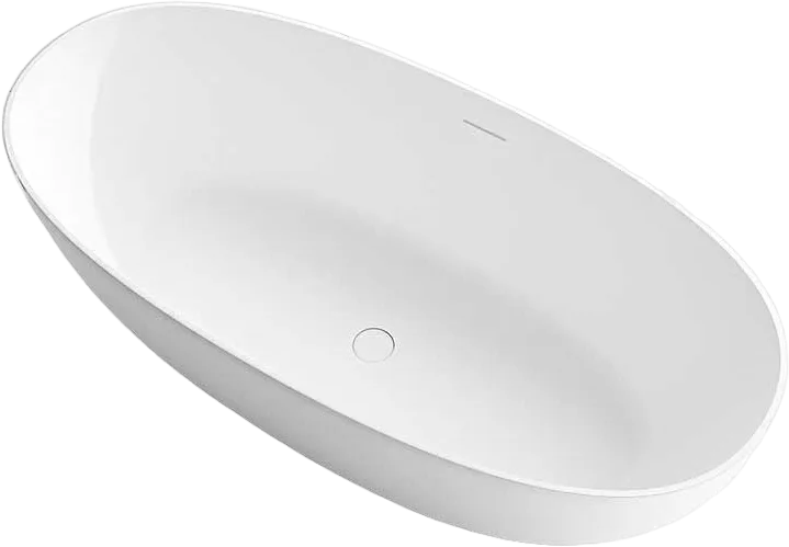 Ванна из искусственного камня Vincea VBT-6S01MW 170x75 см, отдельностоящая, матовая белая, овальная, Sancos — официальный сайт
