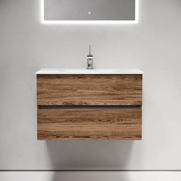 Тумба с раковиной Sancos Urban 80 дуб чарльстон, белая раковина CN7005 Sancos — Оригинал