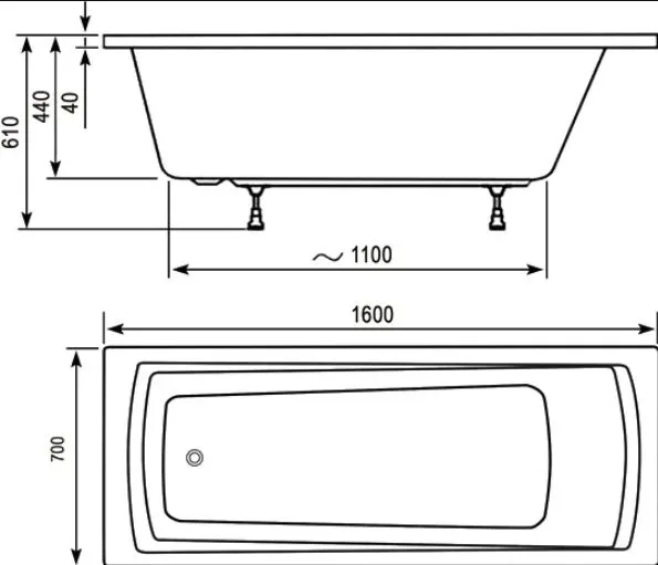 Акриловая ванна Ravak Domino Plus C632R00000 без опоры 170x70 см, пристенная, белая Sancos — официальный сайт
