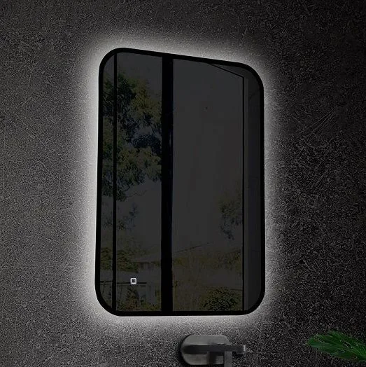 Зеркало Art&Max Siena S 55х80 черное, с LED-подсветкой, 6000К Sancos — Оригинал