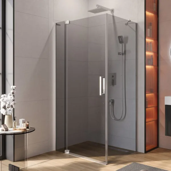 Душевой уголок Cezares Slider AH 1 80-100/110 Grigio Cr профиль хром, стекло серое Sancos — Оригинал