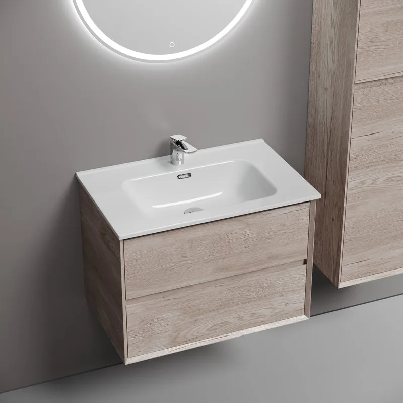 Тумба с раковиной Sancos Marmi 2.0 70 дуб галифакс натуральный, раковина CN7007 Sancos — официальный сайт