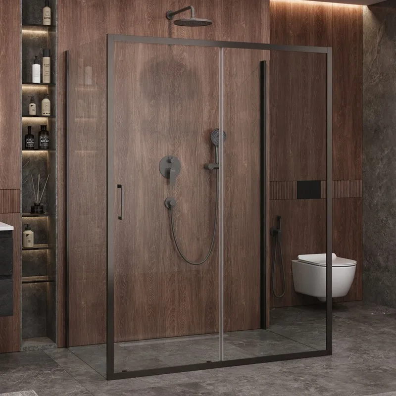 Душевой уголок Cezares Molveno AH 12 150+90 C GM IV 150х90 см, профиль оружейная сталь, стекло прозр Sancos — официальный сайт