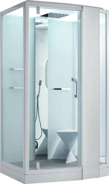 Душевая кабина Orans SR-89105RS, белая, с хамамом и сиденьем Sancos — Оригинал