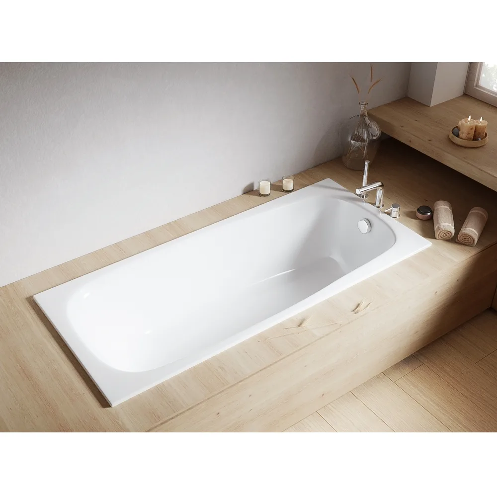 Акриловая ванна WHITECROSS Layla Slim 170x75 см, пристенная, белая Sancos — официальный сайт