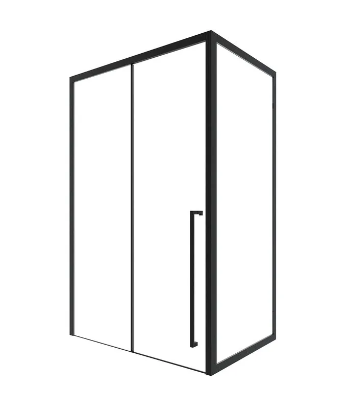 Душевой уголок Timo TDSS-140/03C-8R + TSS-1000/03C-8 140x100 см, профиль черный, стекло прозрачное Sancos — официальный сайт